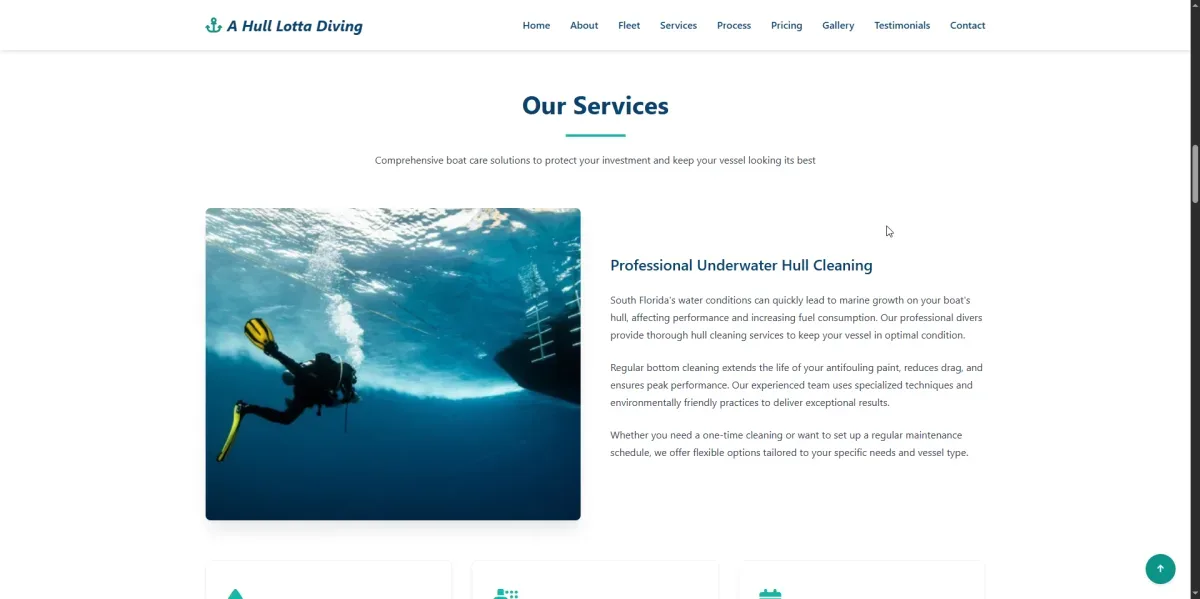 Professional Underwater Hull Cleaning